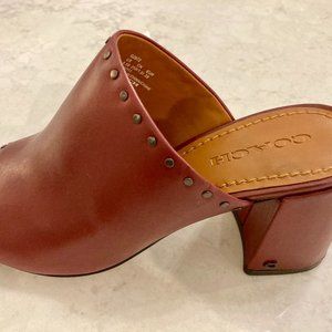 NWT Coach Alexis Leather Mule Wine 8.5B